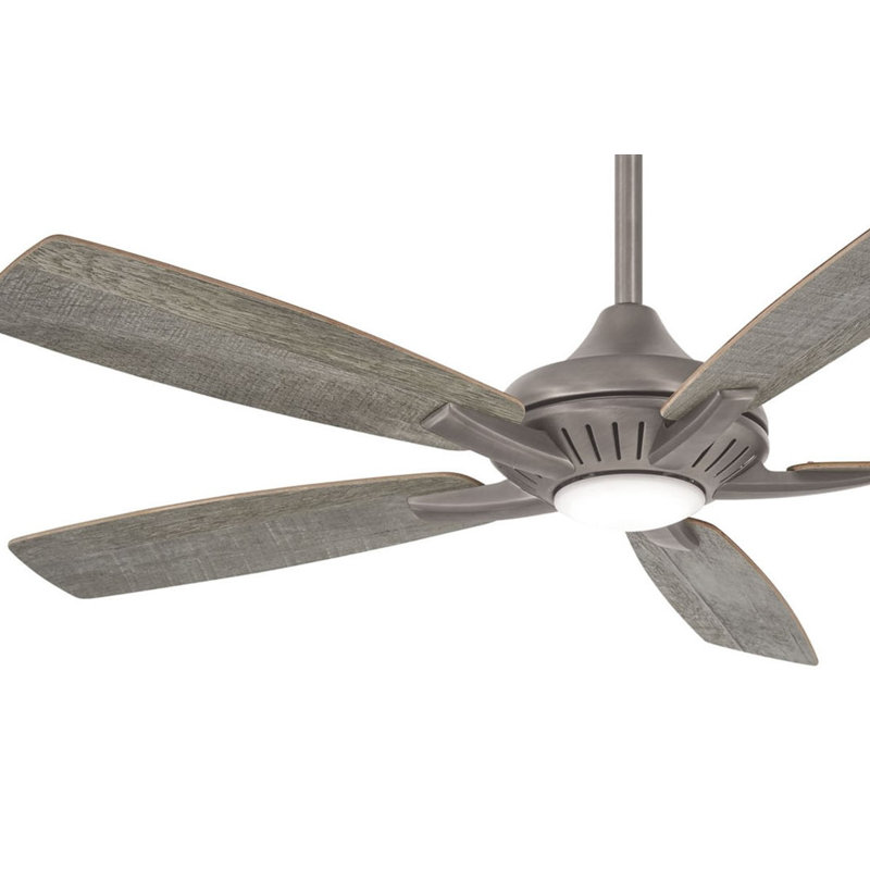 52" Dyno 5 - Blade Standard Ceiling Fan with Remote Control and Light Kit Included, Burnished Nickel