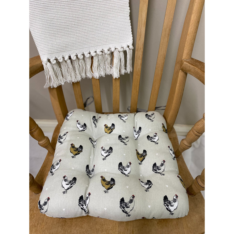 A Chicken Print Design Seat Cushion