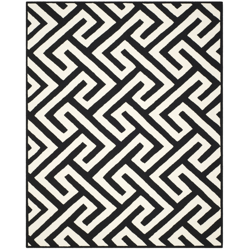 Emer Hand Hooked Performance Geometric Rug, Rectangle 8' x 10'