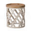 Grande table d'appoint 23 po blanche vieillie