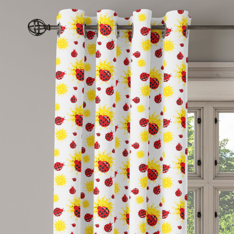 Black Polyester Grommet Light Filtering Curtain Panels, 50" x 54"