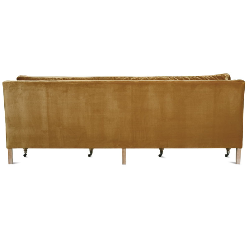 Madeline Sofa, Brass Velvet (15026-60), Washed Oak (229621)