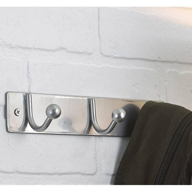 Porte-manteau mural à fixation murale, Aluminium brossé