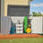 White Horizontal Storage Shed 28 Cubic Feet Weather - Outdoor Cabinet Thick Plastic For Garden Patio Backyard With Illustrated Instructions Assembly Adjustable Shelving Organization