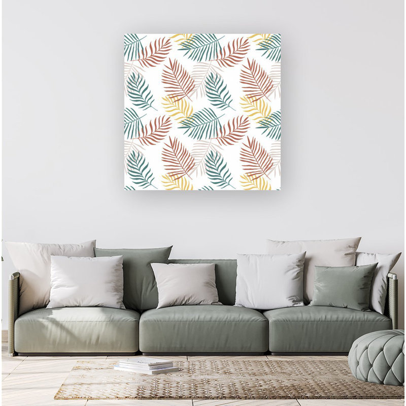 Palm Branches In Natural Colours - Wrapped Canvas Print