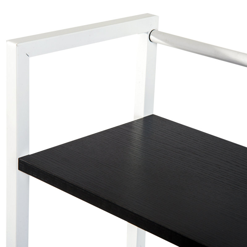 Piekos Metal Base Computer Desk, Black/White