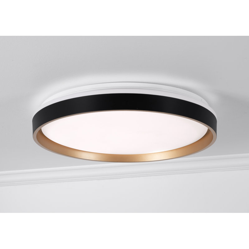 Gunver Acrylic LED Flush Mount, 3" H x 19" W x 19" D, Black