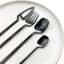 24-Piece Satin Finish Stainless Steel Flatware Set, Service For 6, Matte Black-403925148