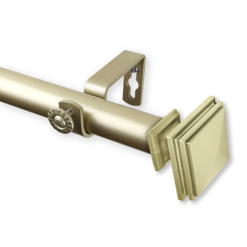 Tringle à rideau simple Bedpost, 28 po à 48 po de largeur, Doré
