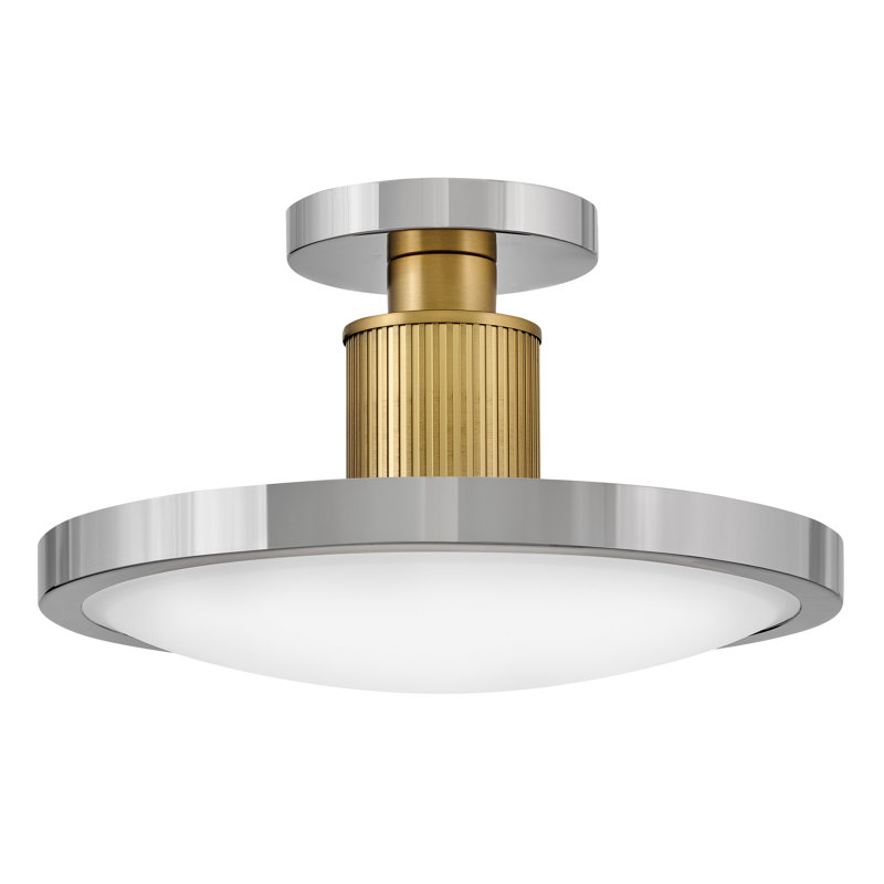 Hinkley Kieran Semi Flush Mount, Polished Nickel/Lacquered Brass
