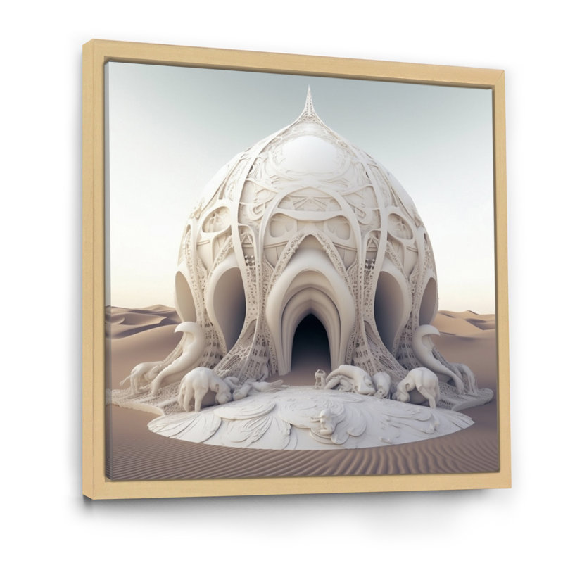 Organique organique sur toile, H 16 po x l 16 po x P 1 po, Cadre naturel flottant