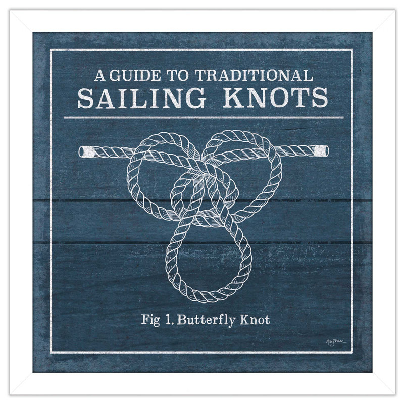 « rétro voilier knots ii », art textuel sur toile tendue, H 21,5 po x l 21,5 po x P 0,75 po, Cadre blanc