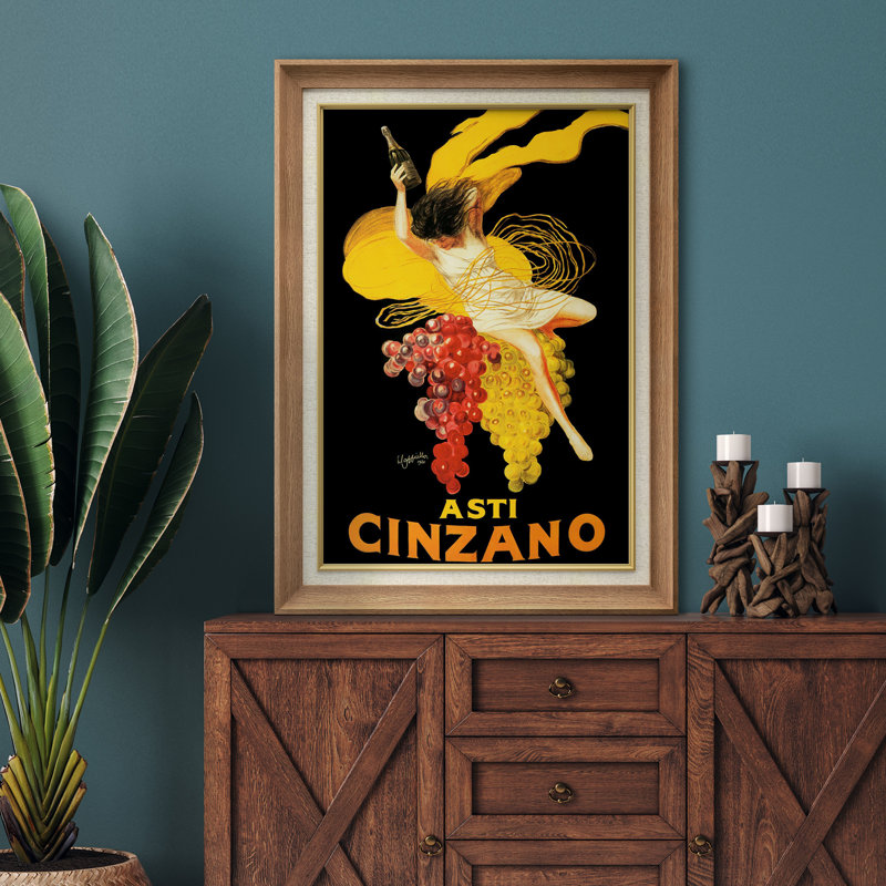 «Vintage Asti Cinzano Wine», affiche, publicité rétro italienne, impression sur toile encadrée, impression sur toile