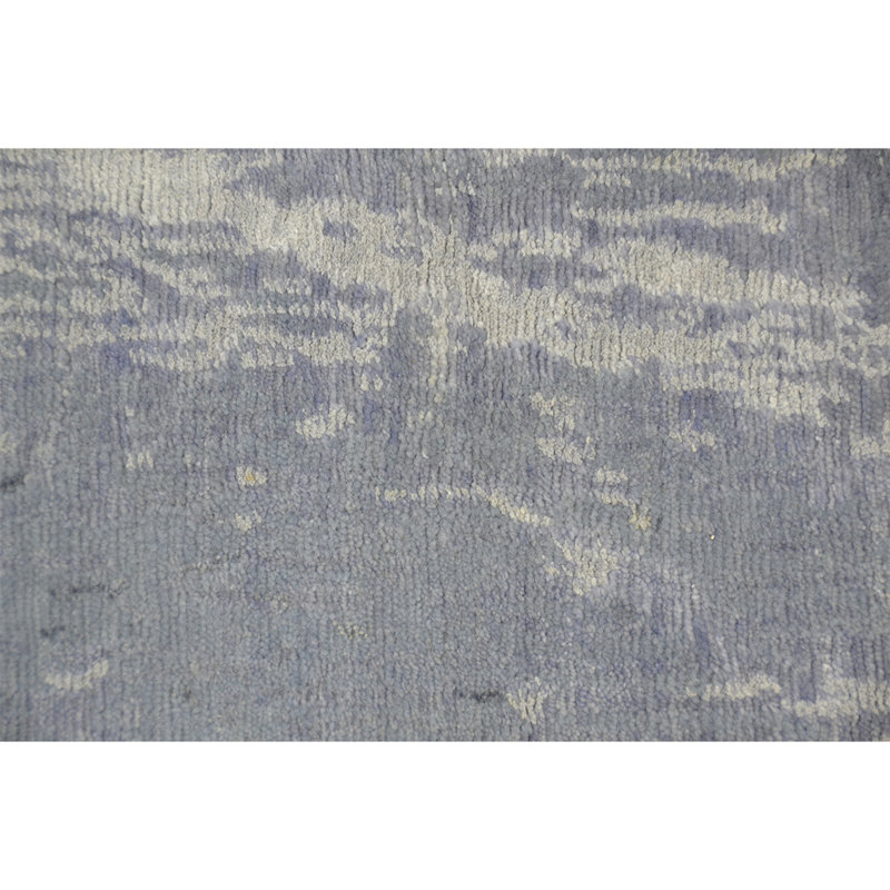 Tapis noué à la main gris / argent, Rectangle 6 pi x 9 pi