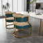 Ensemble de 2 chaises de salle à manger modernes, structure en fer plaqué or, coussin rembourré en polyuréthane, chaises d'appoint ergonomiques à dossier incurvé pour la salle à manger de cuisine
