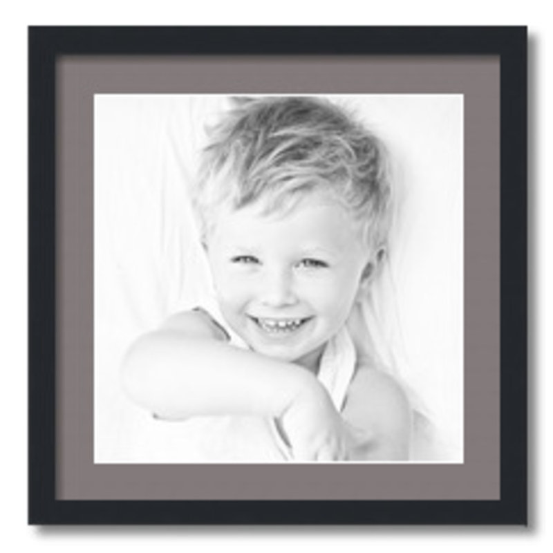 Matte Picture Frame with Mat, Pewter