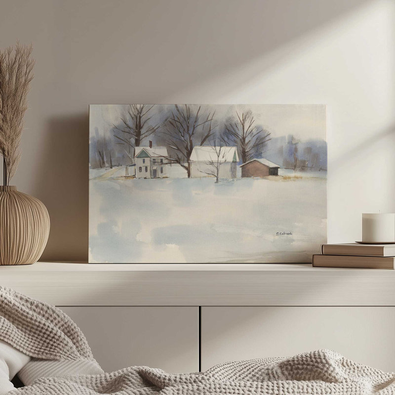 «Blue Winter View» par Stephen Calcasola, reproduction d'art sur toile, 36" H x 48" W