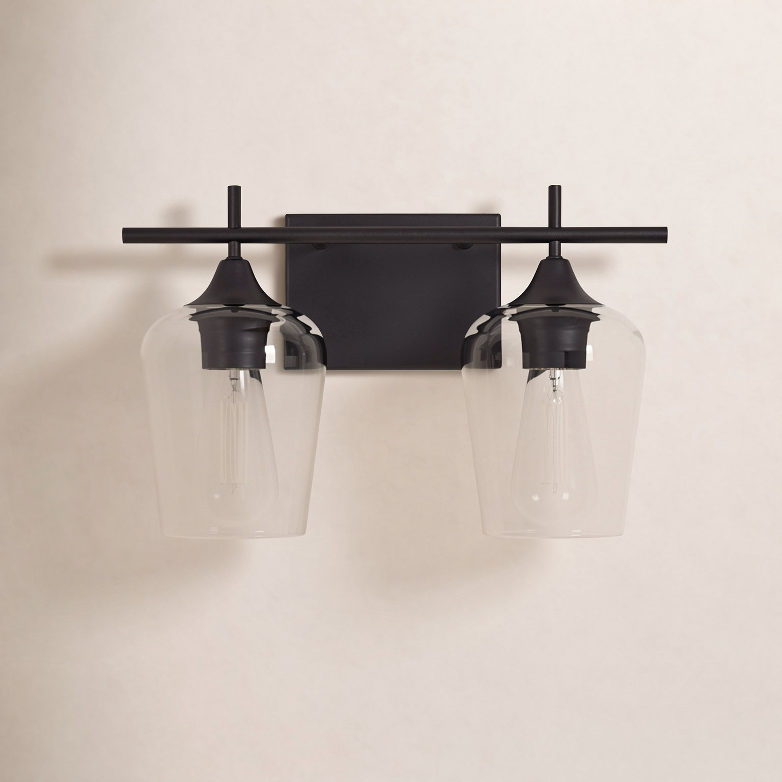 Breena Dimmable Vanity Light, Clear, English Bronze