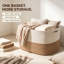 Panier de rangement extra large de 61 cm (24 po) en corde de coton avec poignées, grand panier de rangement tissé pour couvertures, literie, oreillers, jouets et vêtements-1839271503