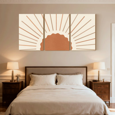Ensemble de 3 reproductions d'art sur toile Sunburst