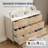47.2" Fluted Wood Dresser with 6 Drawers & Metal Handles, Curved Storage Cabinet for Bedroom