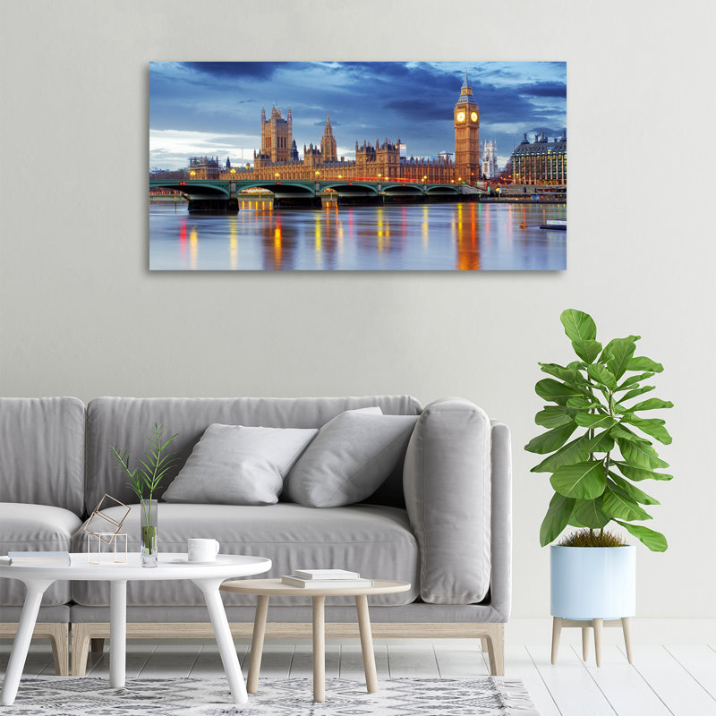 River Thames London - Print, Canvas, 50cm H x 100cm W x 2cm D