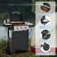 Barbecue au propane, puissance de sortie élevée, avec grilles de cuisson en fonte émaillée pour barbecue extérieur, équipé de petits articles, acier inoxydable
