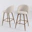 Tabouret de comptoir pivotant de 26 po avec siège en tissu beige et pieds en chêne Corrigan Studio - Chaise à hauteur de comptoir moderne pour îlot de cuisine ou bar de salle à manger-977111137