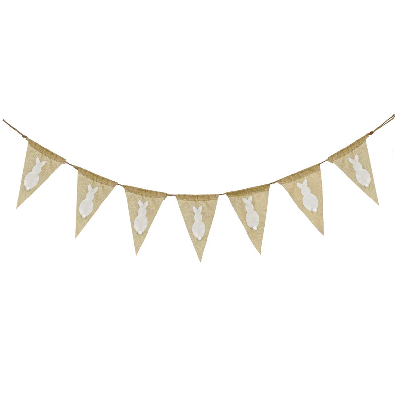 70" White Easter Bunny Banner