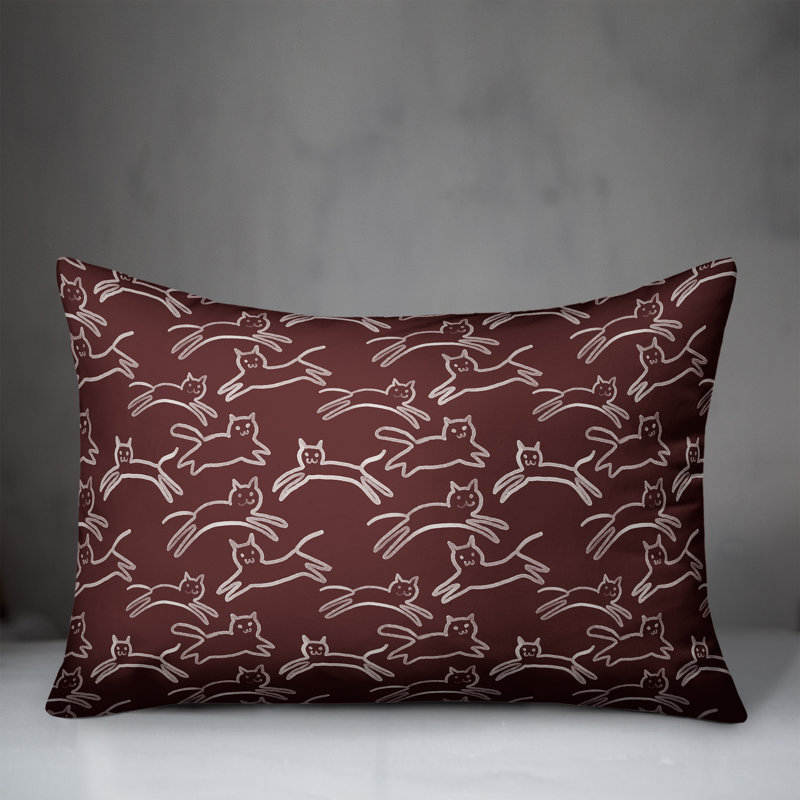 Coussin décoratif , H 14 po x l 20 po, Marron