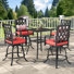 Ensemble de tables carrées pour l'extérieur debout L 32,7 po x 4 personnes avec tabourets l 29 po