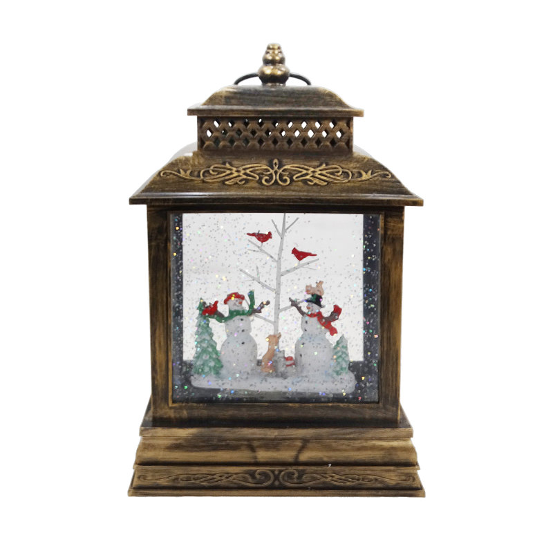 Boule à neige avec DEL et musique Snowmen with Cardinals