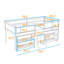 Lit mezzanine simple bas avec tablettes mobiles et tableau noir-1423518406