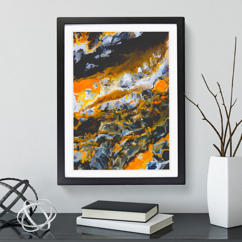 Evanescent Force Abstract - Single Picture Frame Print, 64cm H x 46cm W x 2cm D, Black
