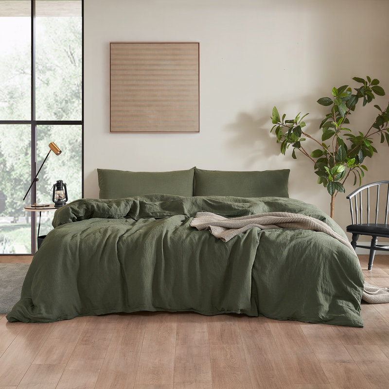 Housse de couette surdimensionnée en lin et viscose Belge, Housse de couette pour grand lit, Noir