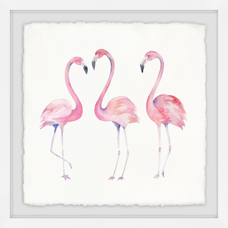 Flamant rose par Marmont Hill - reproduction de cadre photo, H 12 po x l 12 po x P 1,5 po