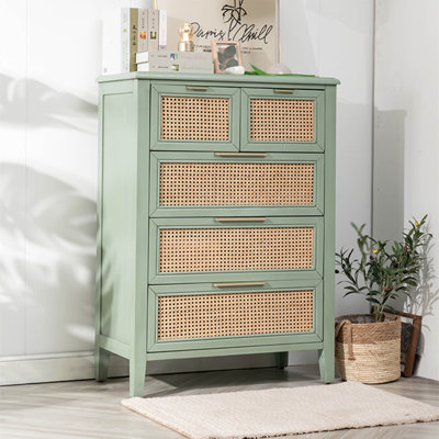Commode d'appoint en rotin de style américain