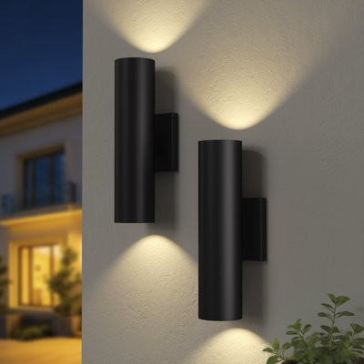 12''H Aluminum Black Outdoor Wall Light
