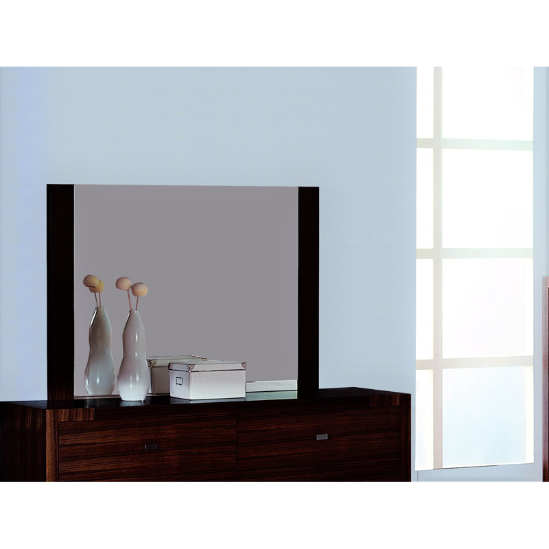 Newmarch Engineered Wood Flat Wall Mirror, Wenge