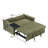 Corduroy Upholstered Convertible 2-Seater Sofa Sleeper Sofa Bed with USB Ports and Integrated Side Table-258857193