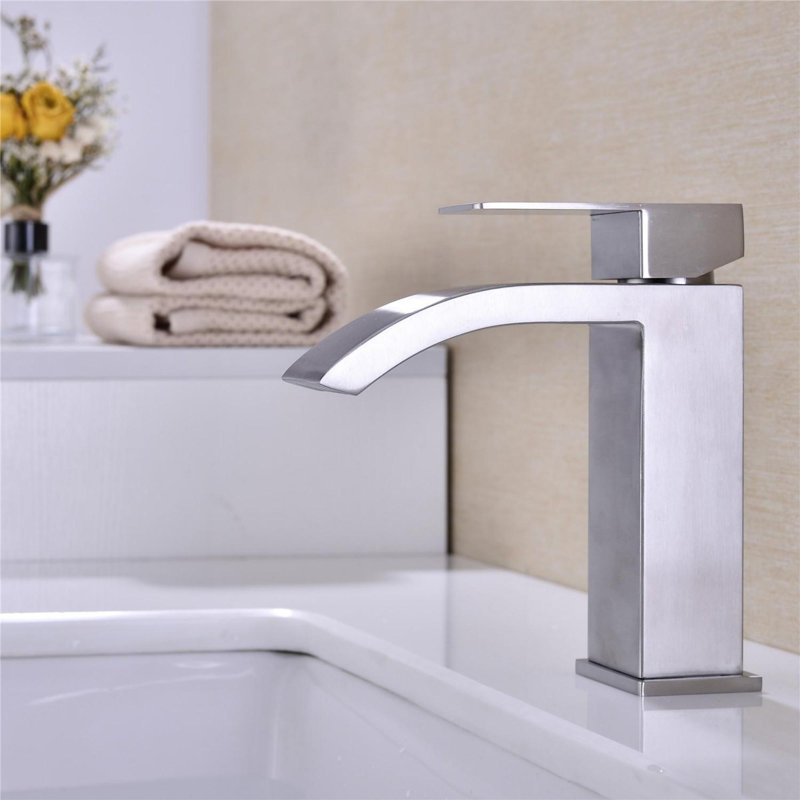 Single Handle Bathroom Vanity Sink Faucet, Brushed Nickel