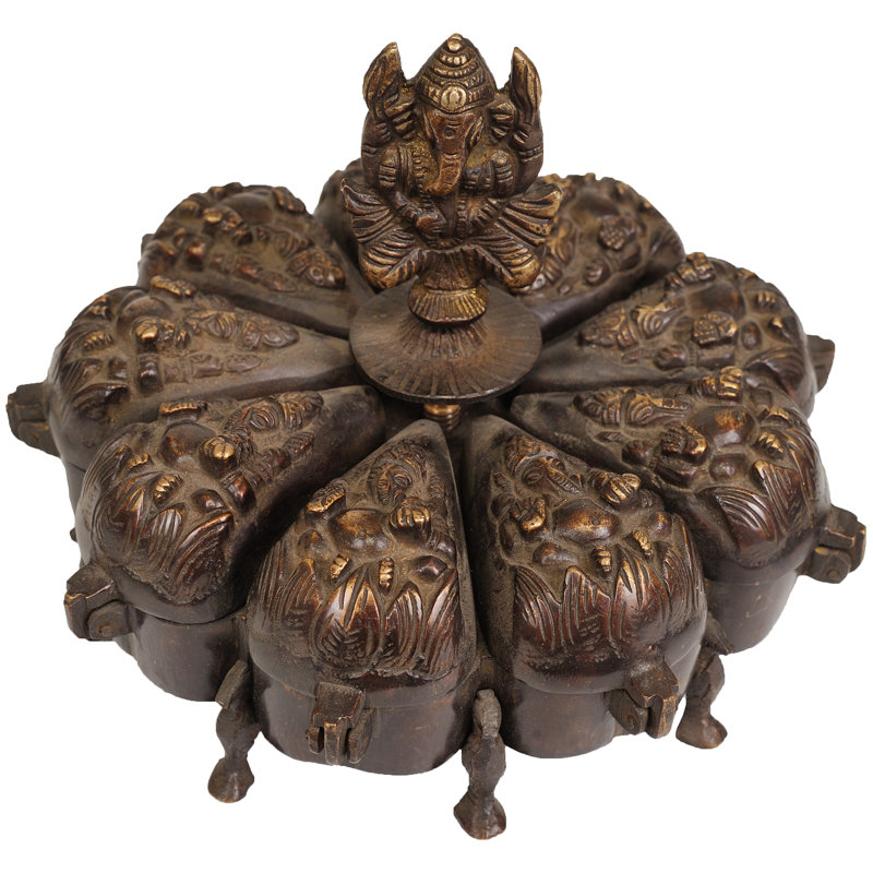 Boîte rituelle avec couvercles Lord Ganesha