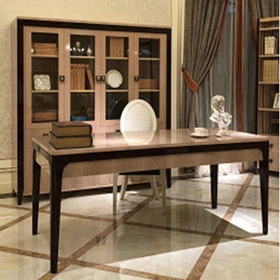 Solid Wood Top Metal Base Writing Desk