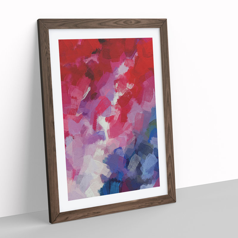 Celebrate the Dusk Abstract - Wall Art, Walnut Framed, 46cm H x 34cm W x 2cm D, Walnut
