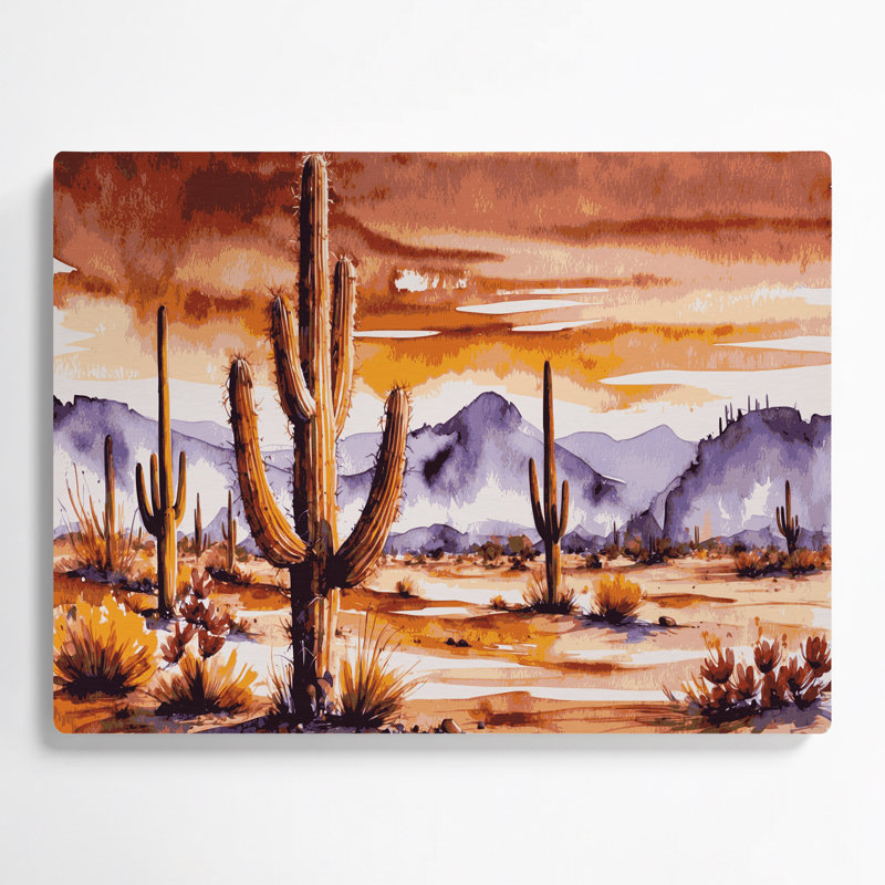 Southwestern Plants Saguaro Cactus 186 Pink Metal Wall Art, 11" H x 14" W