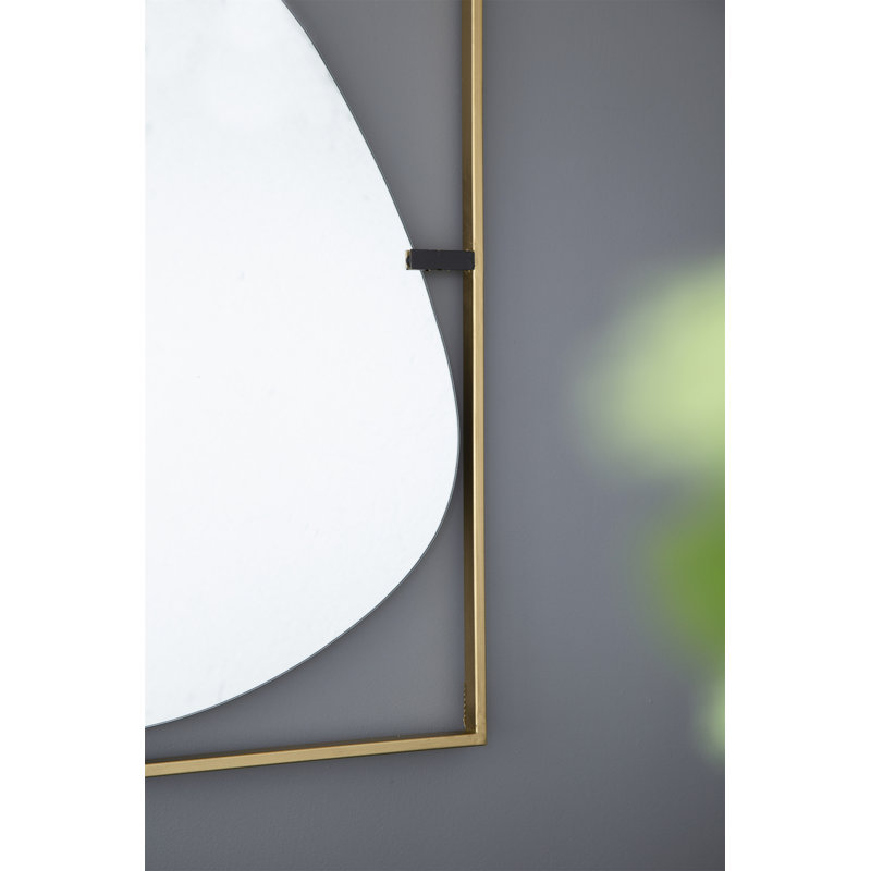 Miroir coquelicot 30 "x 40" avec cadre en métal doré