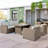 Evered 5 - Person Wicker Patio Dining Set with Rectangular Table , Cushions Included