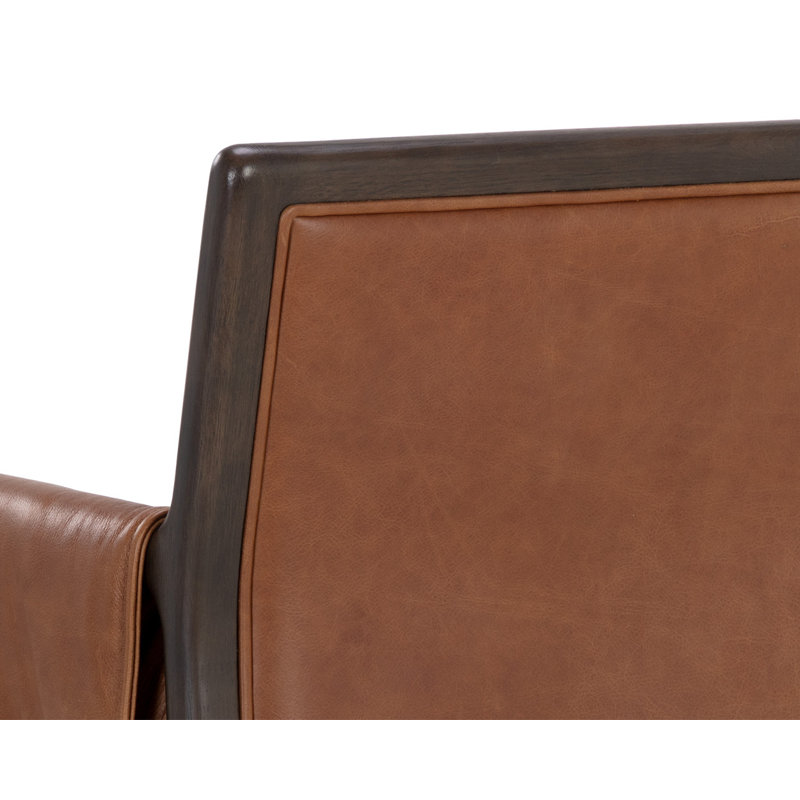 Rauno Leather Arm Chair, Brown, Black