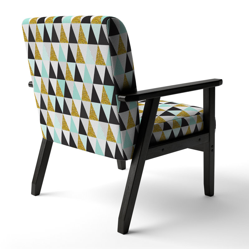Fauteuil d'appoint rembourré à motif géométrique Gold Glitter