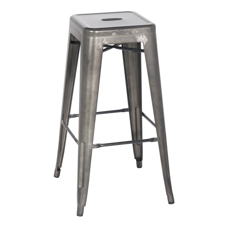 Counter Stool with Metal Frame, Matt Gunmetal